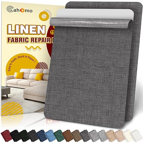 Miniatura 23 de Cahomo Cinta de reparación de lino de 4 x 79 pulgadas, parches de tela autoadhesivos, kit de cinta de parche de lino, cinta de reparación de tela