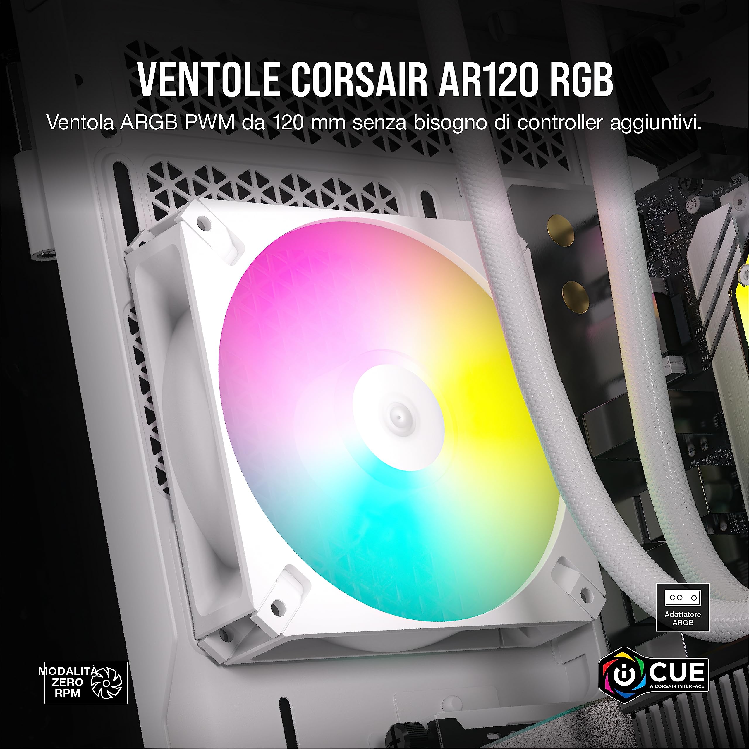 Corsair iCUE AR120 RGB Digital 120mm Compatibile con ARGB Ventole - Confezione da Tre - Bianco