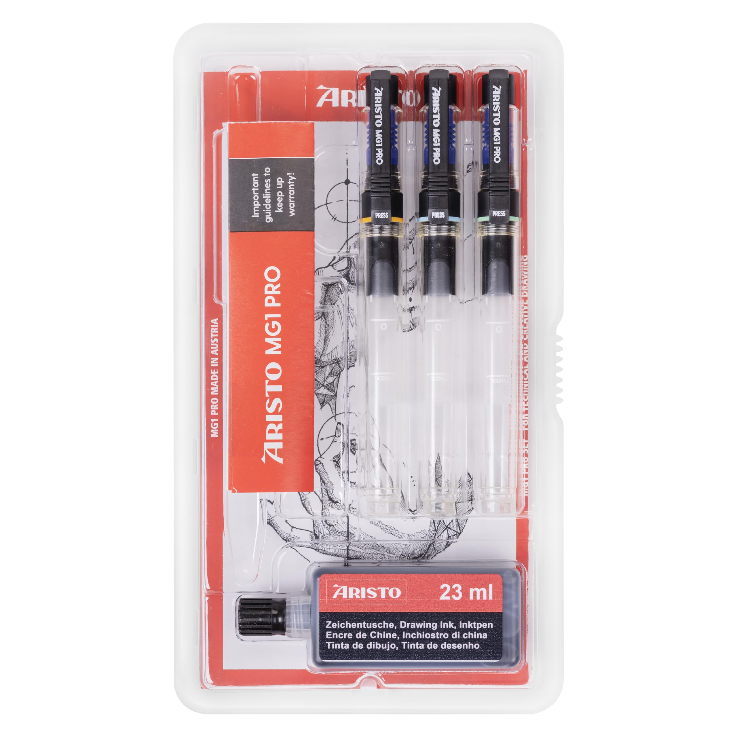 ARISTO AH54300 MG1 - Set di 3 penne a inchiostro