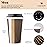 [85 SET]Harvest Pack 16 oz Disposable Coffee Cups, Insulated Ripple Double-Walled Paper Cups with Lids, Brown Geometric, Drinking Cups for Tea Hot Chocolate Drinks To go coffee cups