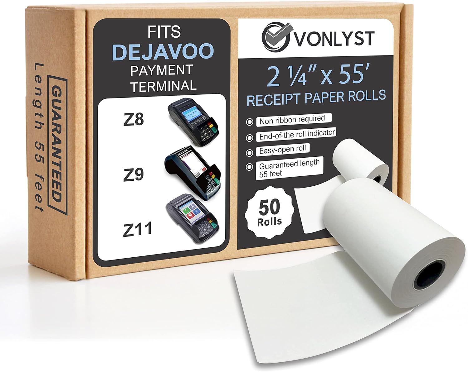 Vonlyst Credit Card Machine Paper Roll for Dejavoo Z8 Z9