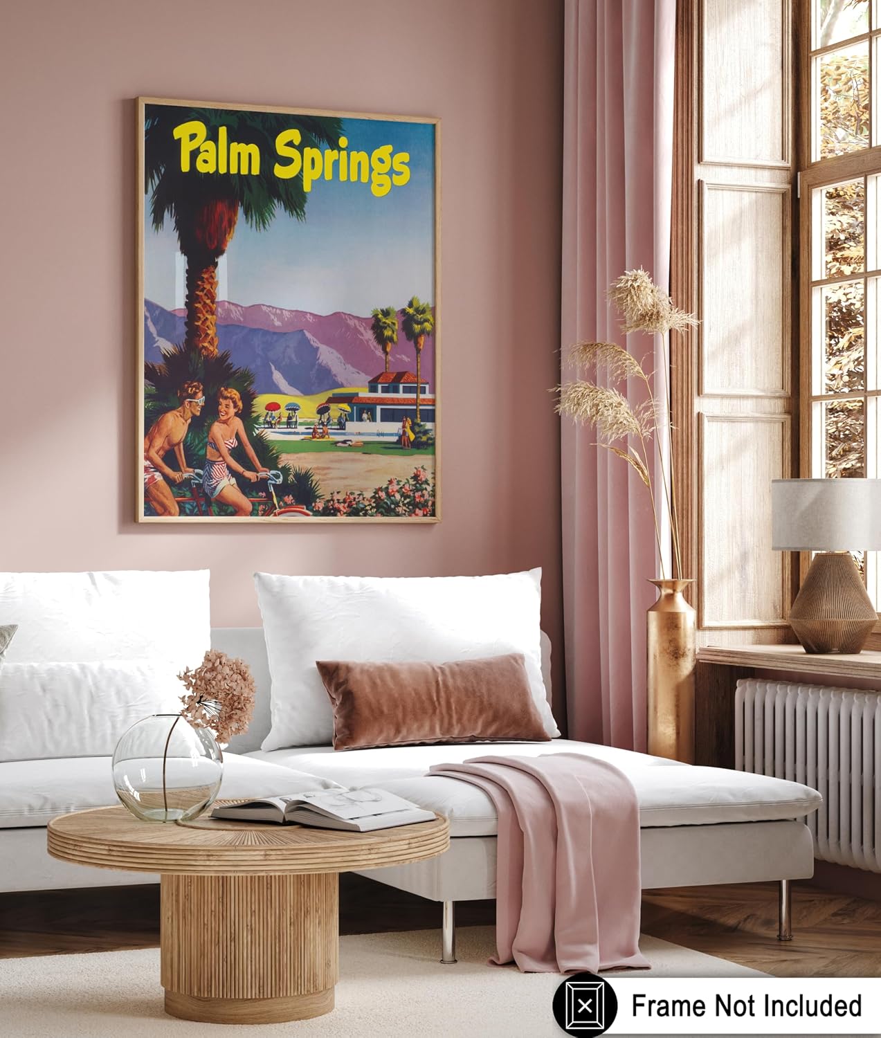 Poster Master Vintage Travel Poster - Retro Palm Springs Print - California Art - Fun Gift for Men, Women, Travel Lover - Perfect Wall Decor for Bedroom, Living Room, Office - 8x10 UNFRAMED Wall Art