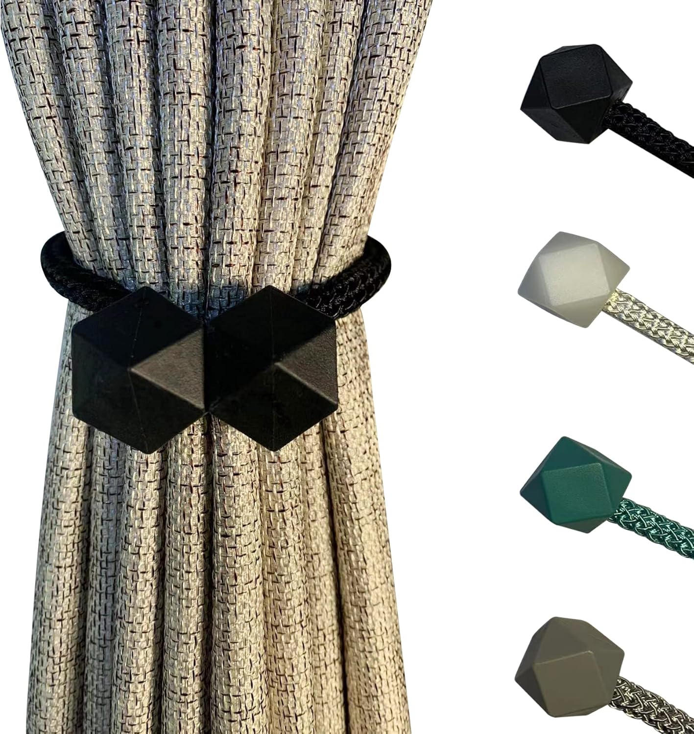 6 Pack Magnetic Curtain tiebacks, Decorative Magnetic Curtain Straps, no Tools Required, Convenient Window Treatment Holdbacks(Gray) : Home & Kitchen