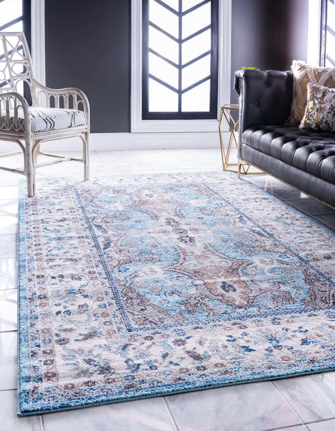 Unique Loom Tradition Classic Southwestern Blue Läufer – 70 X 185 Cm, Polypropylen, Maschinell Gewebt