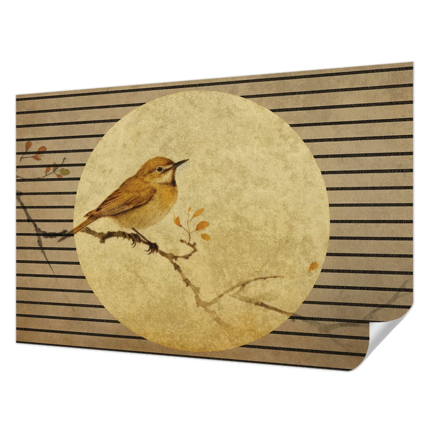 Papier peint adhésif résistant aux taches Tulup motif oiseau
