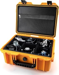 15" Fishing Reels Storage Hard Case Tackle Box,Holds up to 9 Reels