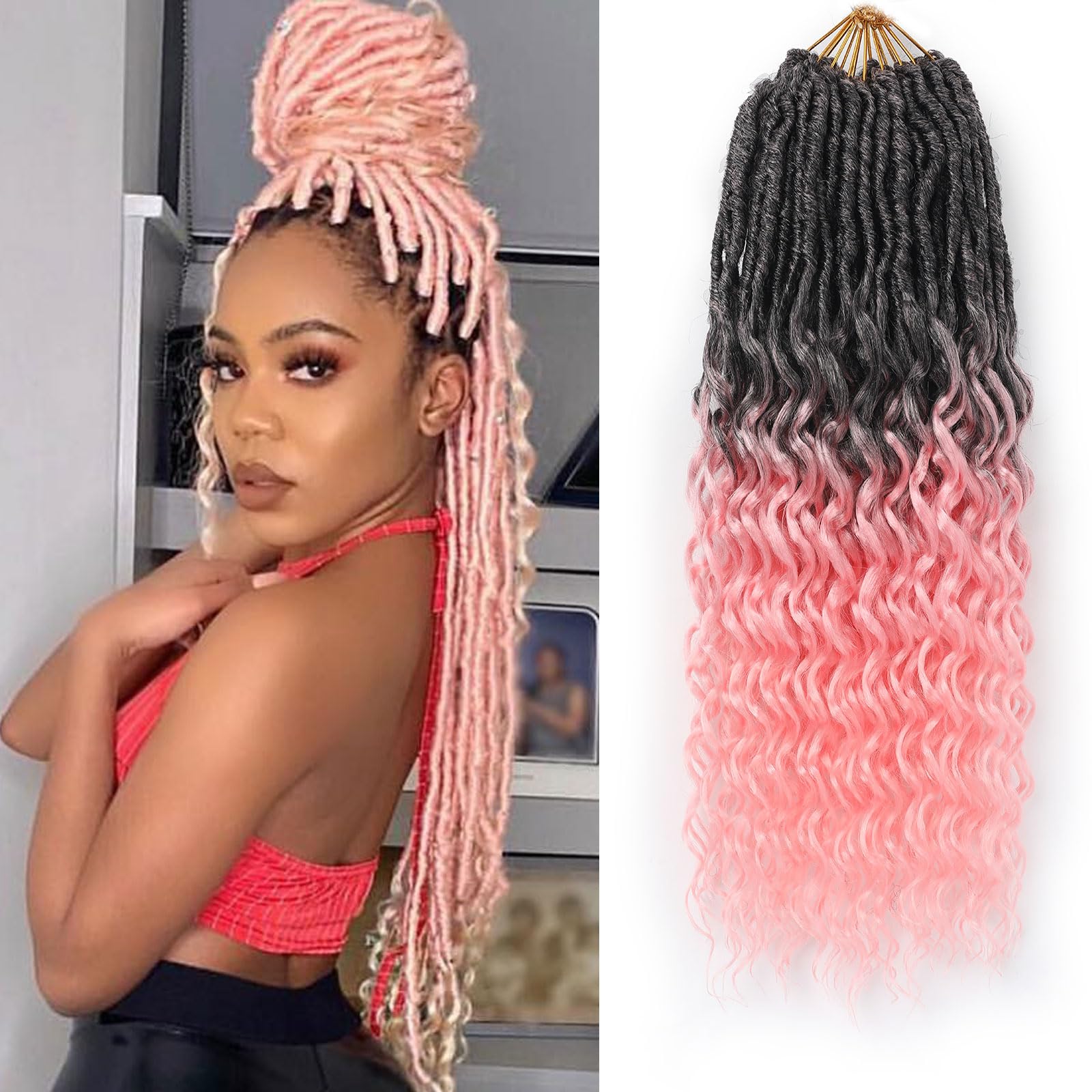 Amazon.com : Ombre Pink Crochet Hair for Black Women 8 Packs 