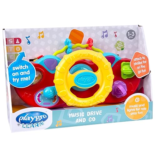 Miniatura 2 de Playgro Drive & Go - Juguete interactivo para asiento de automóvil, de 1 a 3 años, mejora las habilidades motoras, el juego de roles y el