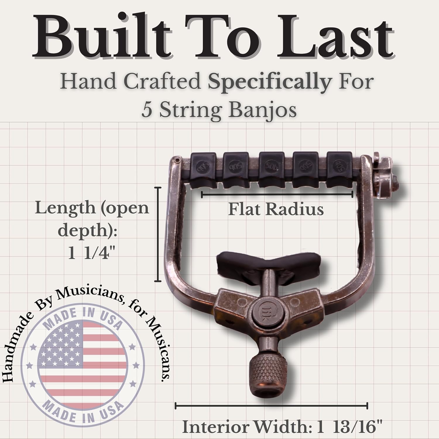 Paige CLIK ETI Banjo Mandolin Guitar Capo – Past the 4th Fret, USA Made