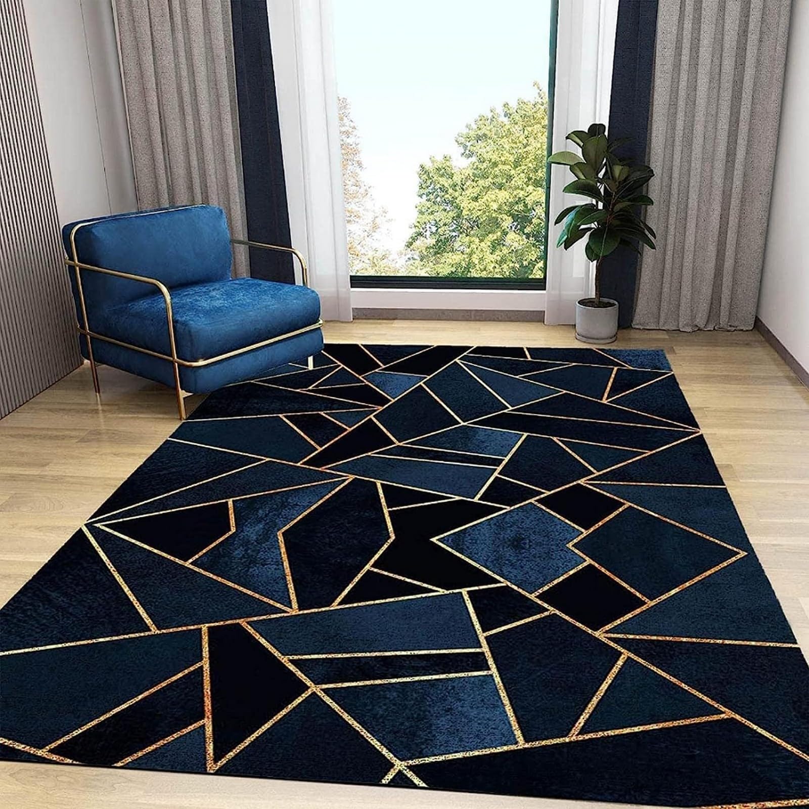 Tapis de zone impression 3D haut de gamme à motif géométrique moderne