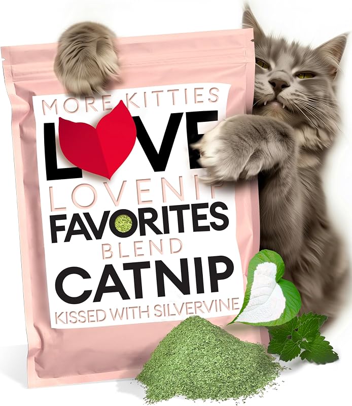 Catnip para Gatos com Folha de Silvervine Lovenip Favorites Blend Corte Fino 62 g