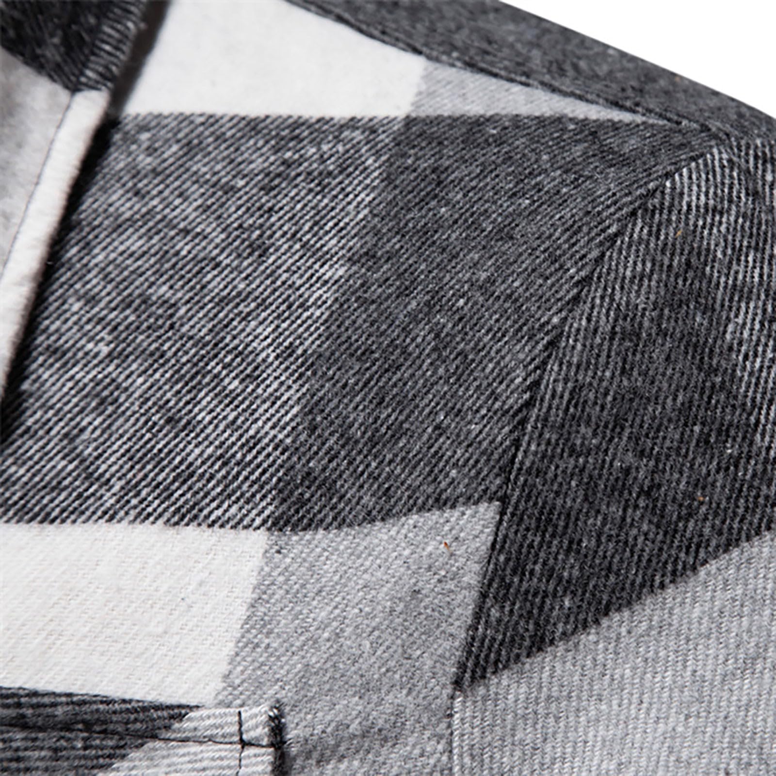 Giacca in pile da uomo, casual, da lavoro, con bottoni, in flanella | Patchwork Plaid Jacquard Giacche Spesse Caldo Trapuntato Foderato Cappotto Invernale Con Tasche Lavoro E Longe Usura Ideale