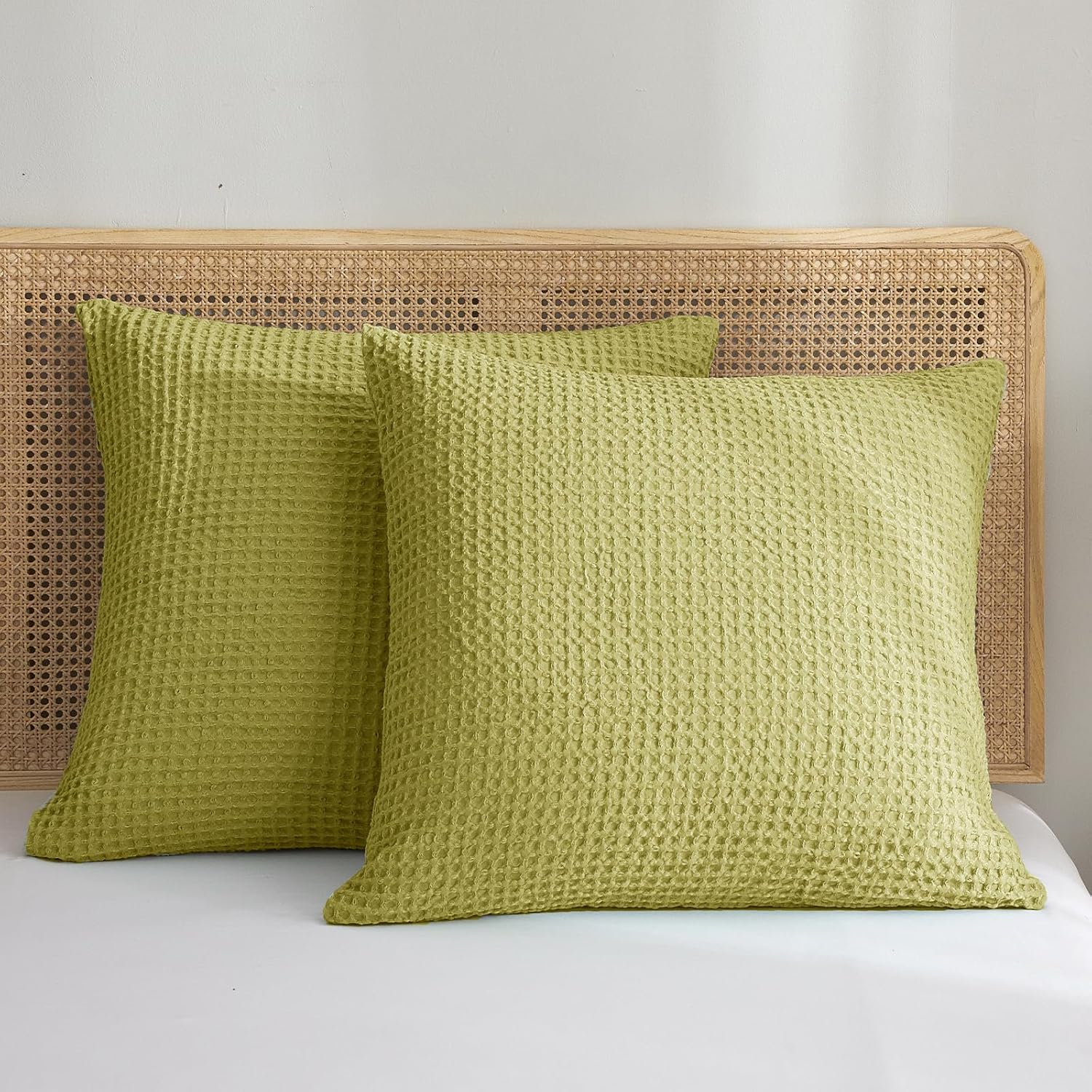 PHF Ultra Soft Waffle Weave Euro Shams Pillow Covers 26" x