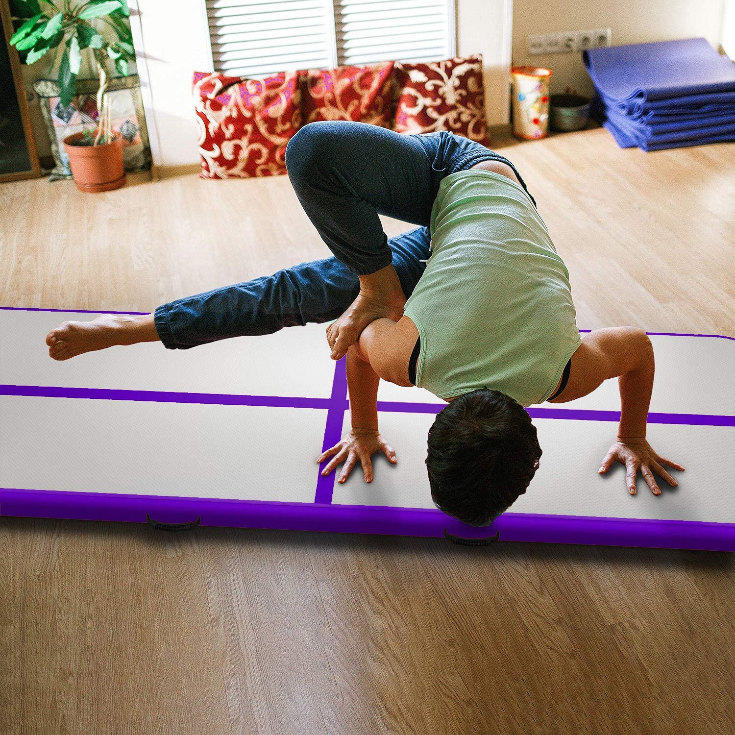 Amazon | 体操マット長さ400*幅100*厚み10CM エアトラック 3年間品質