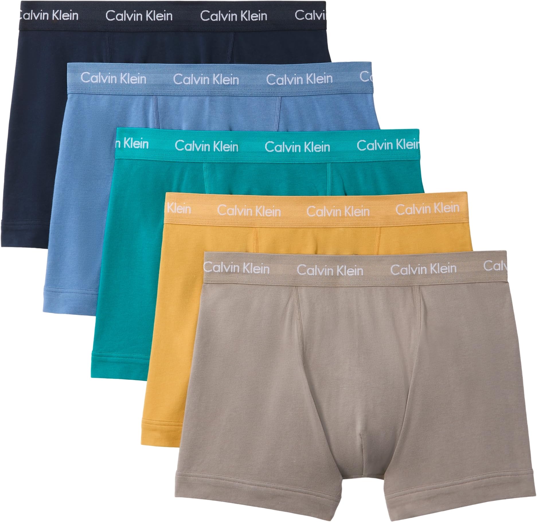 Calvin Klein Uomo Pantaloncini Boxer Confezione da 5 Trunks Intimo, Multicolore (Driftwood/Moonlight Blue/Fanfare/), M