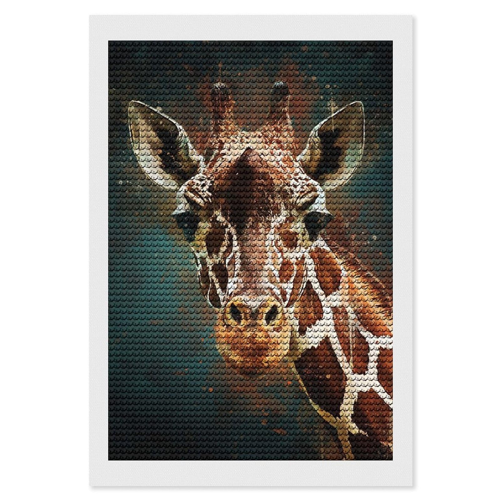 Junmoney Splatter Giraffe Diamond Painting Kit 8"x12", for Women, Simple to Start, Bedroom Decor, Christmas Gift, Good for Quiet Evenings