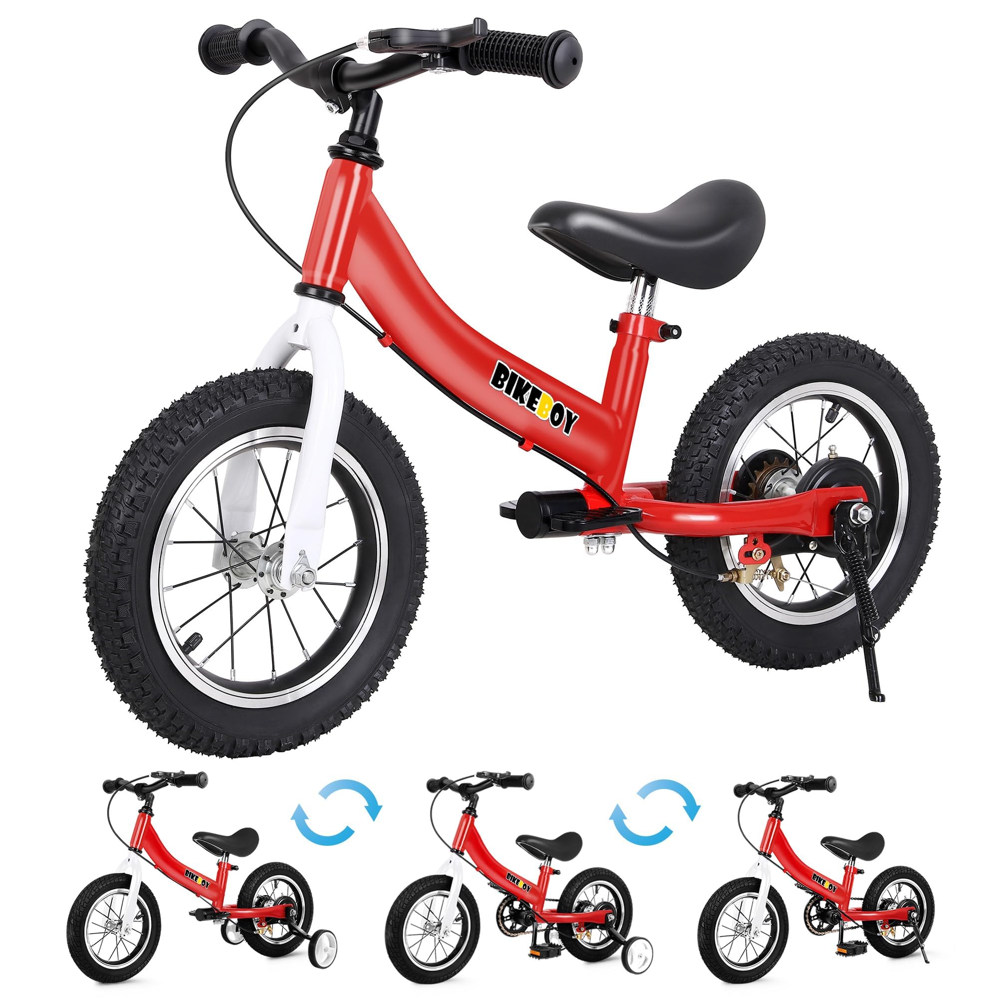 Balance Bike 2 in 1,The Dual Use of a Kids Balance Bike and Toddler Bike, for 2 3 4 5 6 7 Years Old -12 14 16 Inches with Training Theory, Brake, Pedal