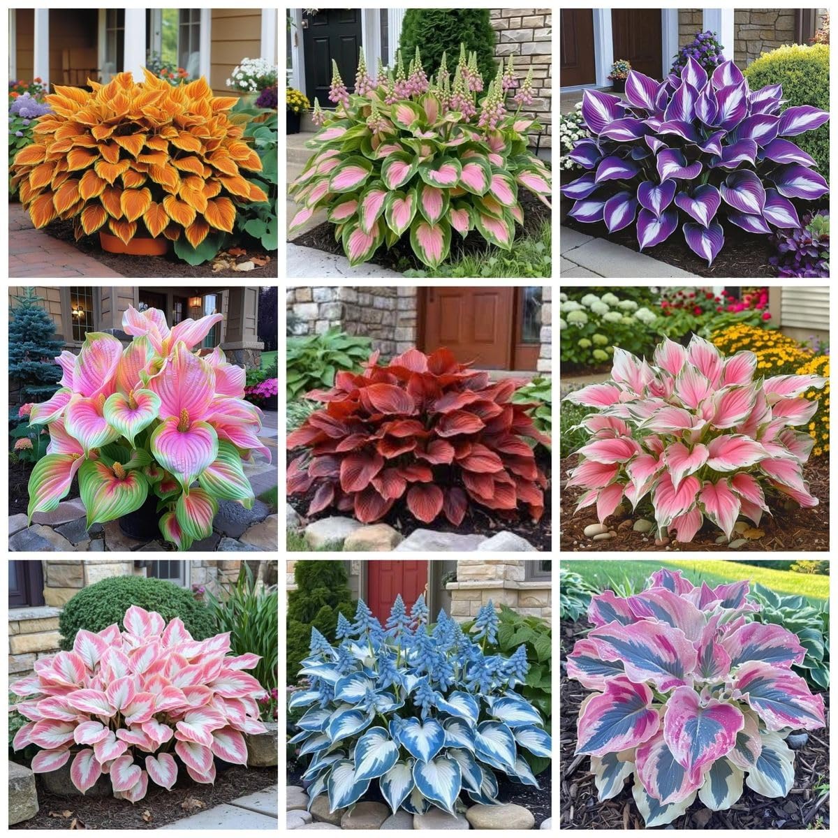Hosta Bulbs,Rare and Beautiful Hosta Bulbs in Bulk,Professional Planting for Stunning Garden Displays-8 Bulbs-F