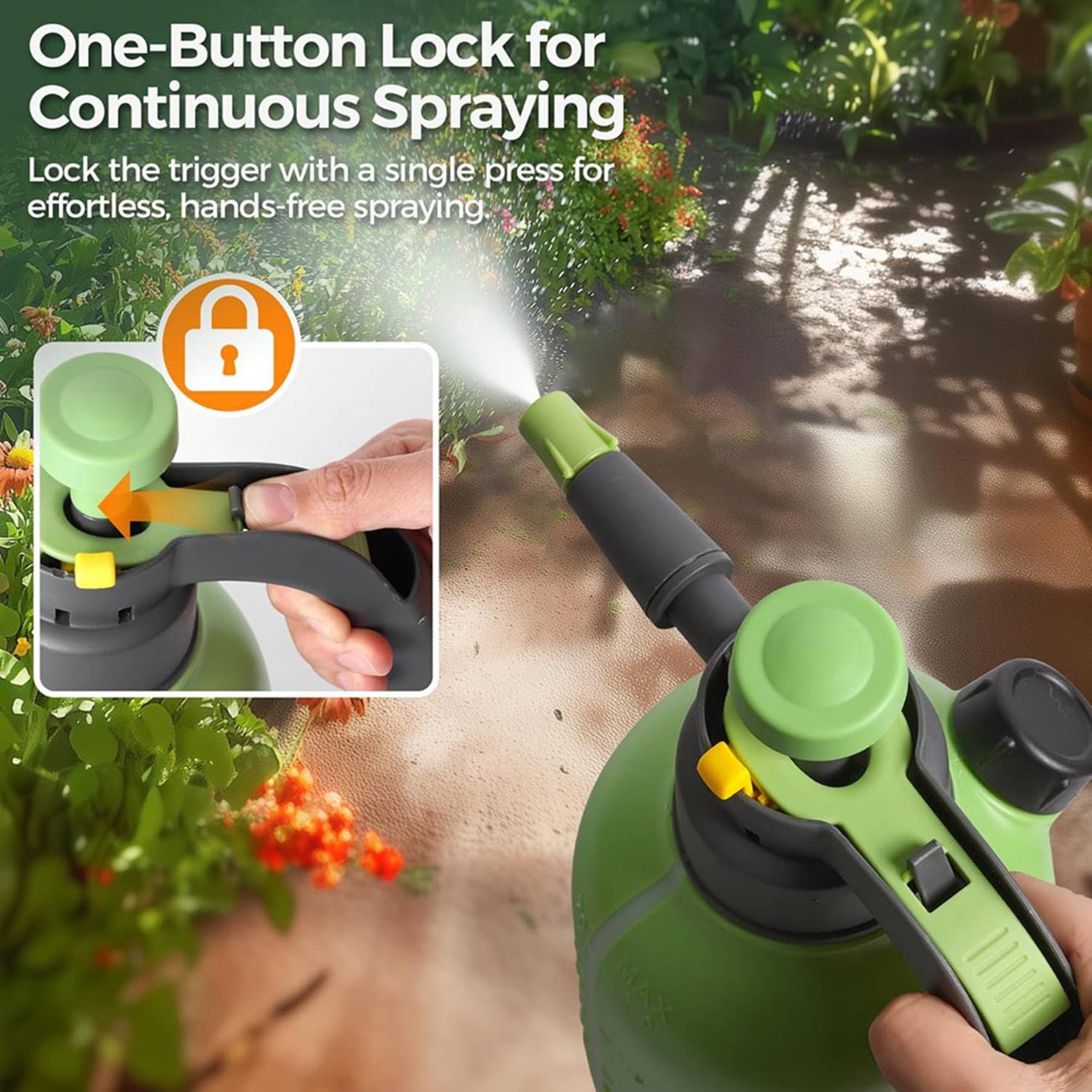 2X Handpumpensprüher 1/2 Gallone, Gartenpumpensprühflasche für Pflanzen, Drucksprühflasche für Rasen und Garten
