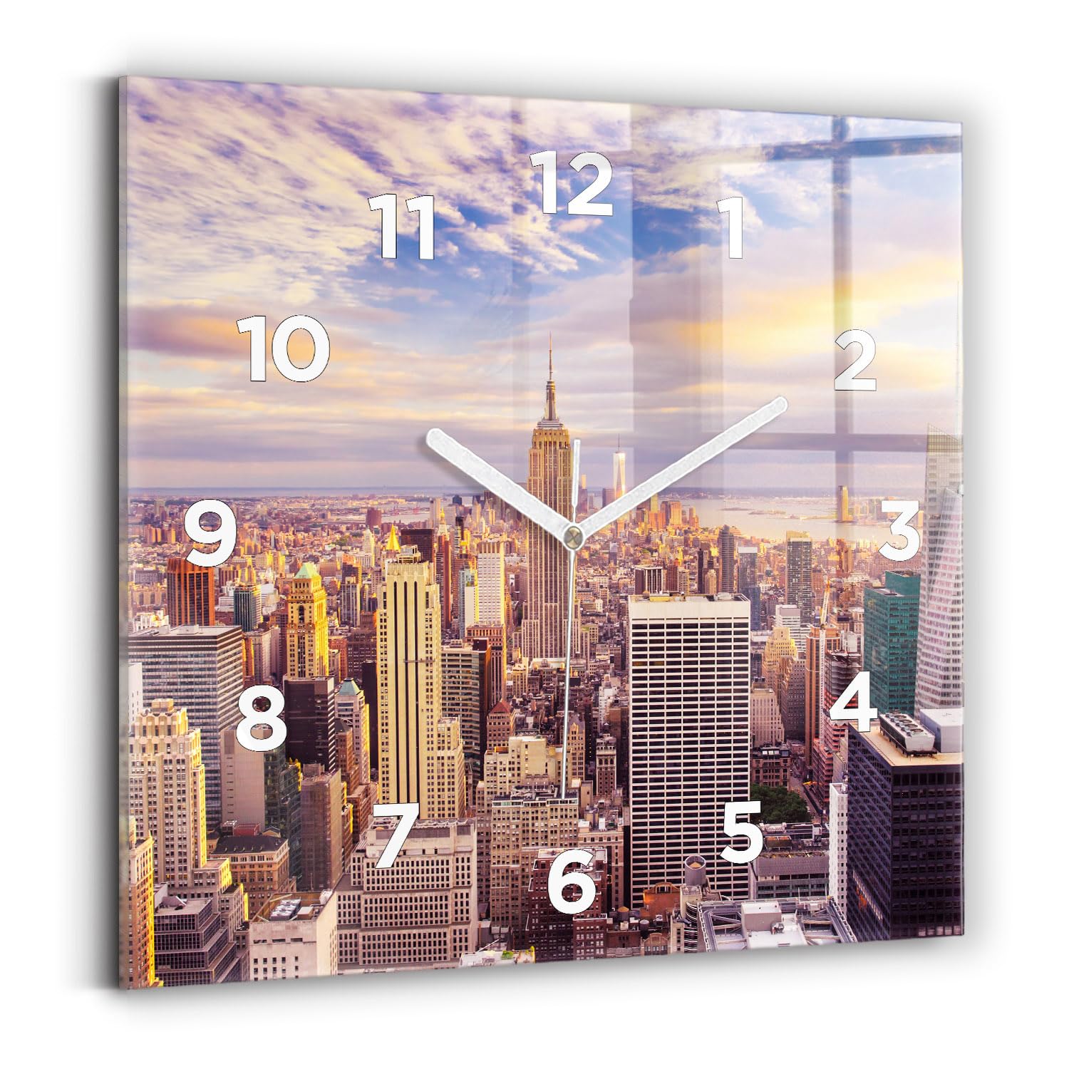 Horloge carrée 30x30 cm silencieuse Wallfluent pour retrouver le calme chez soi