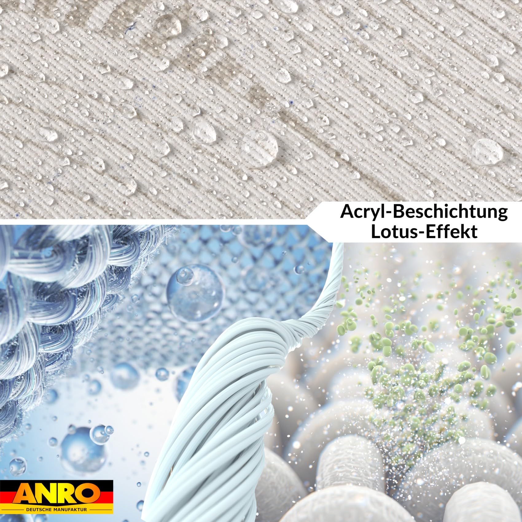 ANRO Tischdecke abwaschbar Curva Grau mit Saum oval 220x140 cm Tischwäsche