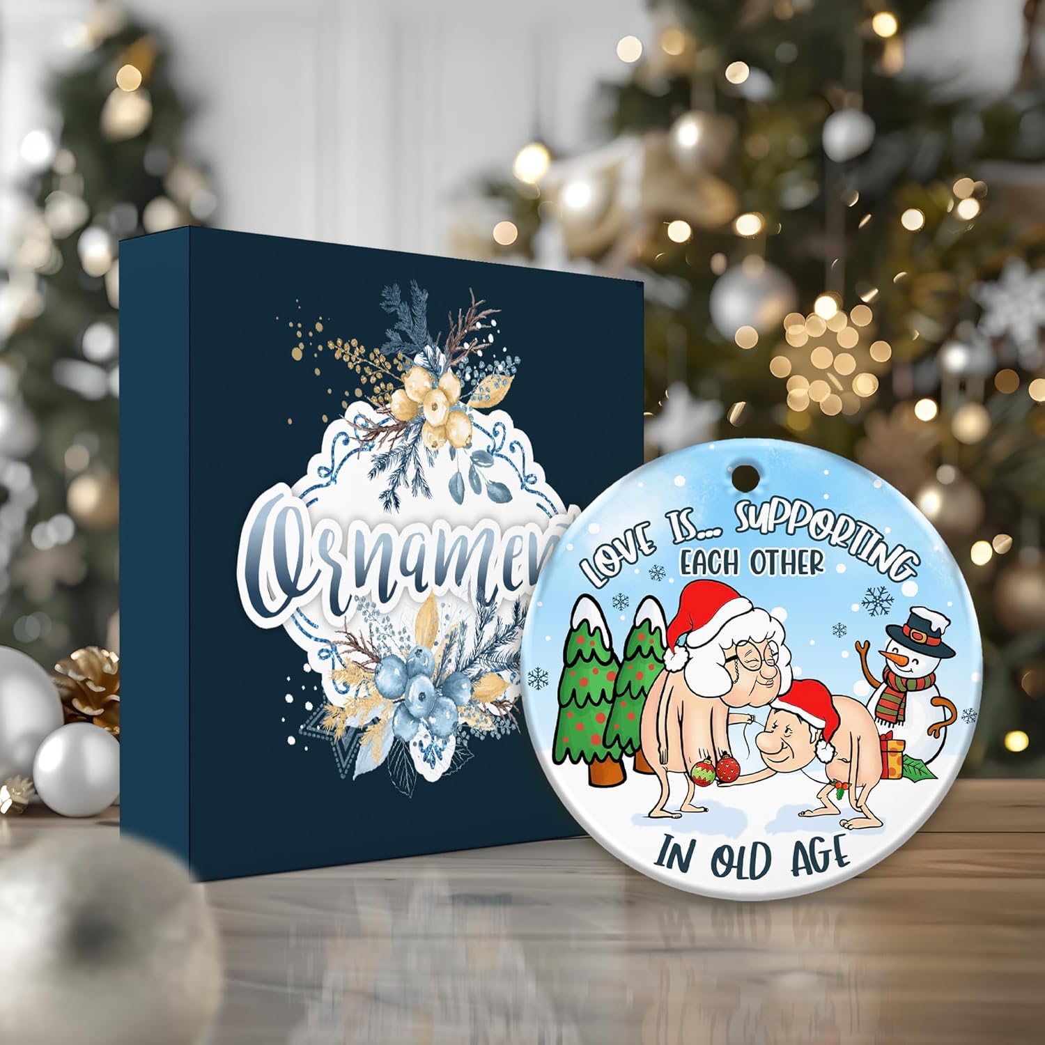 Funny Ornaments for Older Couples, Husbands, Wifes - Ceramic Ornament for Christmas - I Want to Grow Old with You Gift for Him, Her - Newly Couple Anniversary Keepsake - Image 5