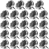 Vista 35 de Peasur Luces solares de suelo para exteriores, paquete de 8 luces planas de disco con energía solar, IP68 impermeable, antioxidante, iluminación