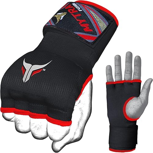 Miniatura 4 de Mytra Fusion Guantes interiores híbridos de boxeo para niños, boxeo, artes marciales mixtas, Muay Thai, gimnasio, entrenamiento, gel, guantes