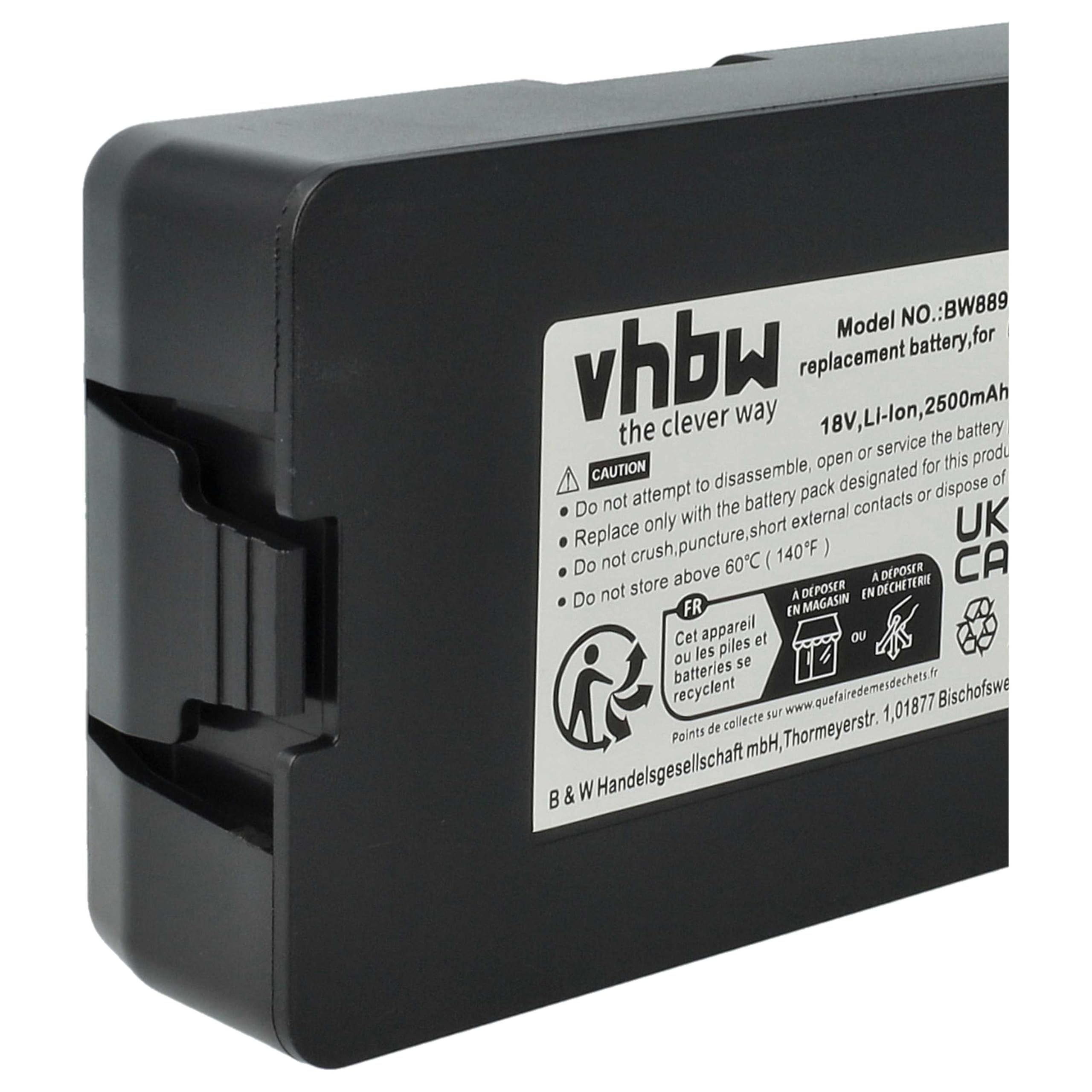 vhbw Batería Compatible con Gardena SILENO City 600m2 15010-20 Robot cortacésped 2500mAh 18V Li-Ion