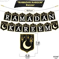 Vista 3 de KatchOn, Ramadan Kareem Banner - 10 Feet, Black and Gold, Cardstock, Rectangular