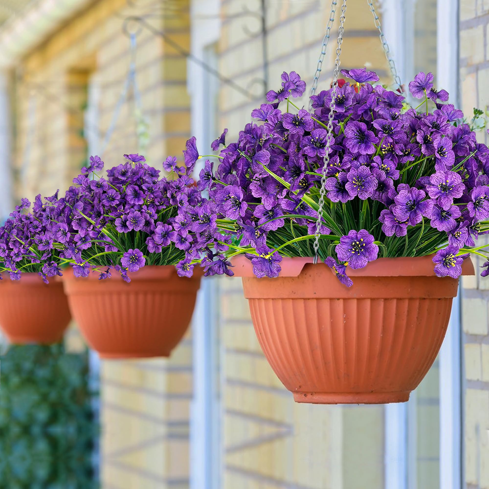 Lot De 2 Bouquets De Fleurs Artificielles En Plastique Pour