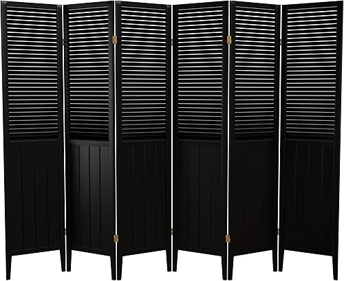 Miniatura 18 de Red Lantern Divisor de abalorio de 6 pies de alto, color negro, 3 paneles Negro -,Natural,Rosewood,Blanco,Miel