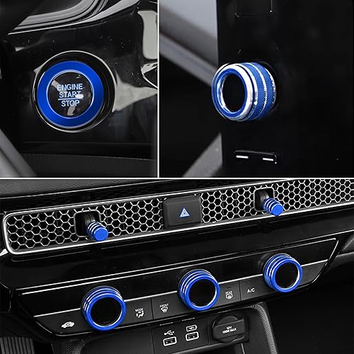 Miniatura 7 de SENSHINE Aire acondicionado, cubierta de perilla de ventilación para accesorios Honda Civic 2022 2023 2024 para Honda CRV 2023 2024 Anillo de botón