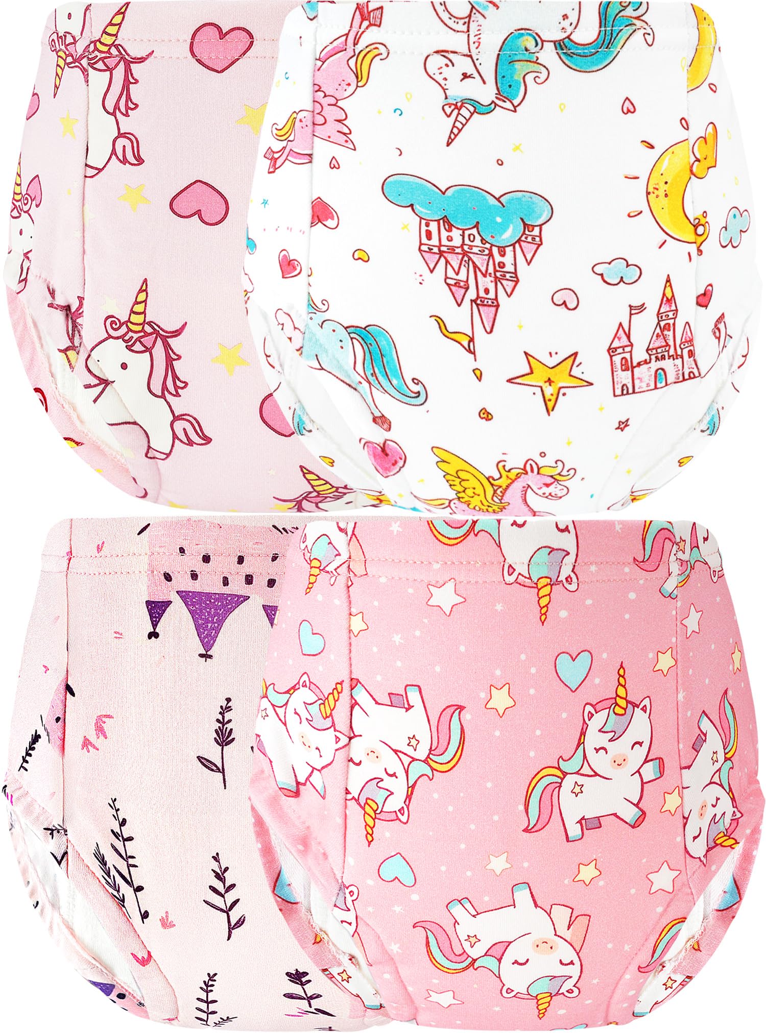 Girls Potty Training Underwear Pee Pants Cotton Absorbent Leak-resistant 4 Pack For 18m 24m 2t 3t 4t 5t