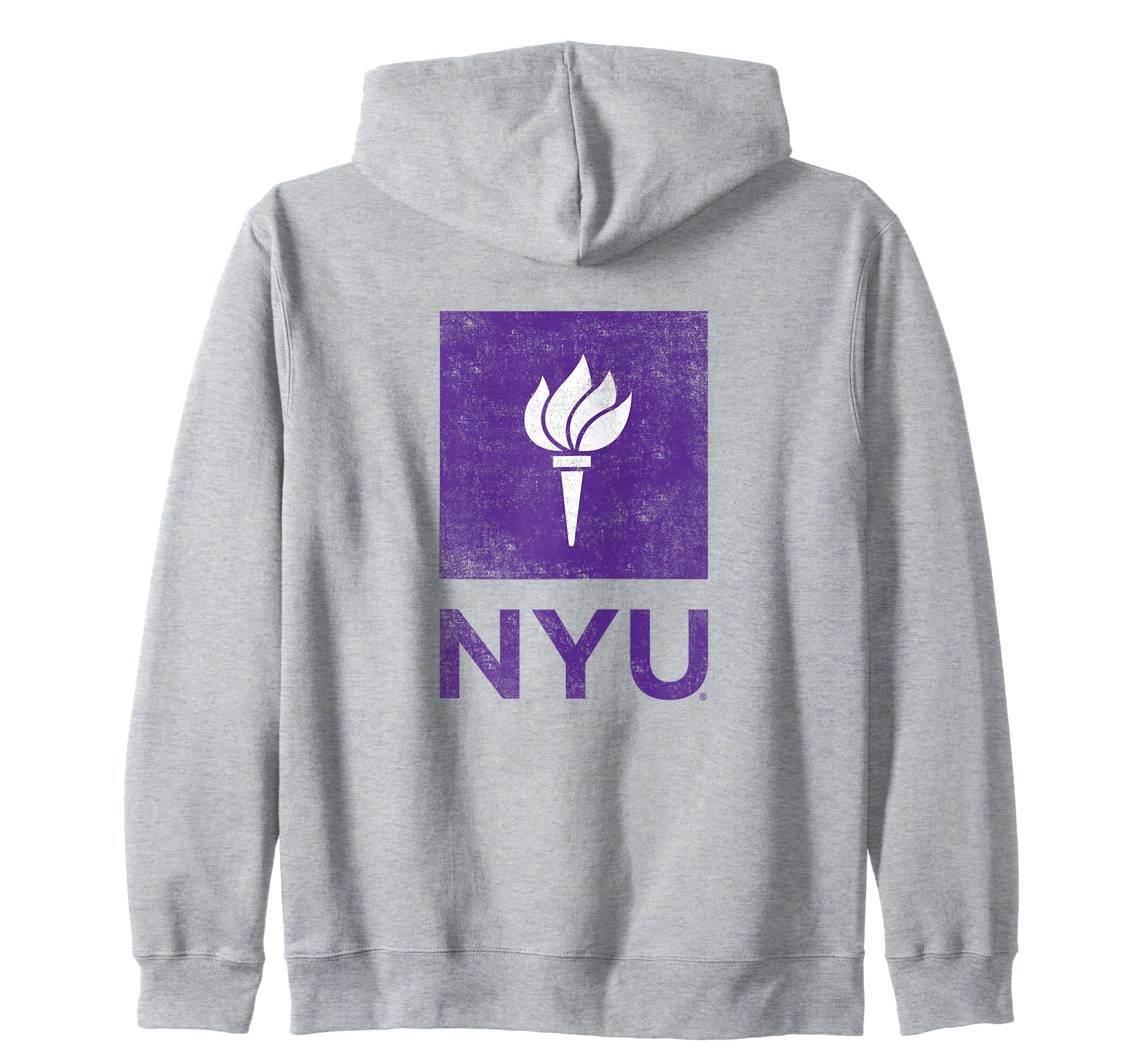 New York University NYU Violets Distressed Primary Zip Hoodie