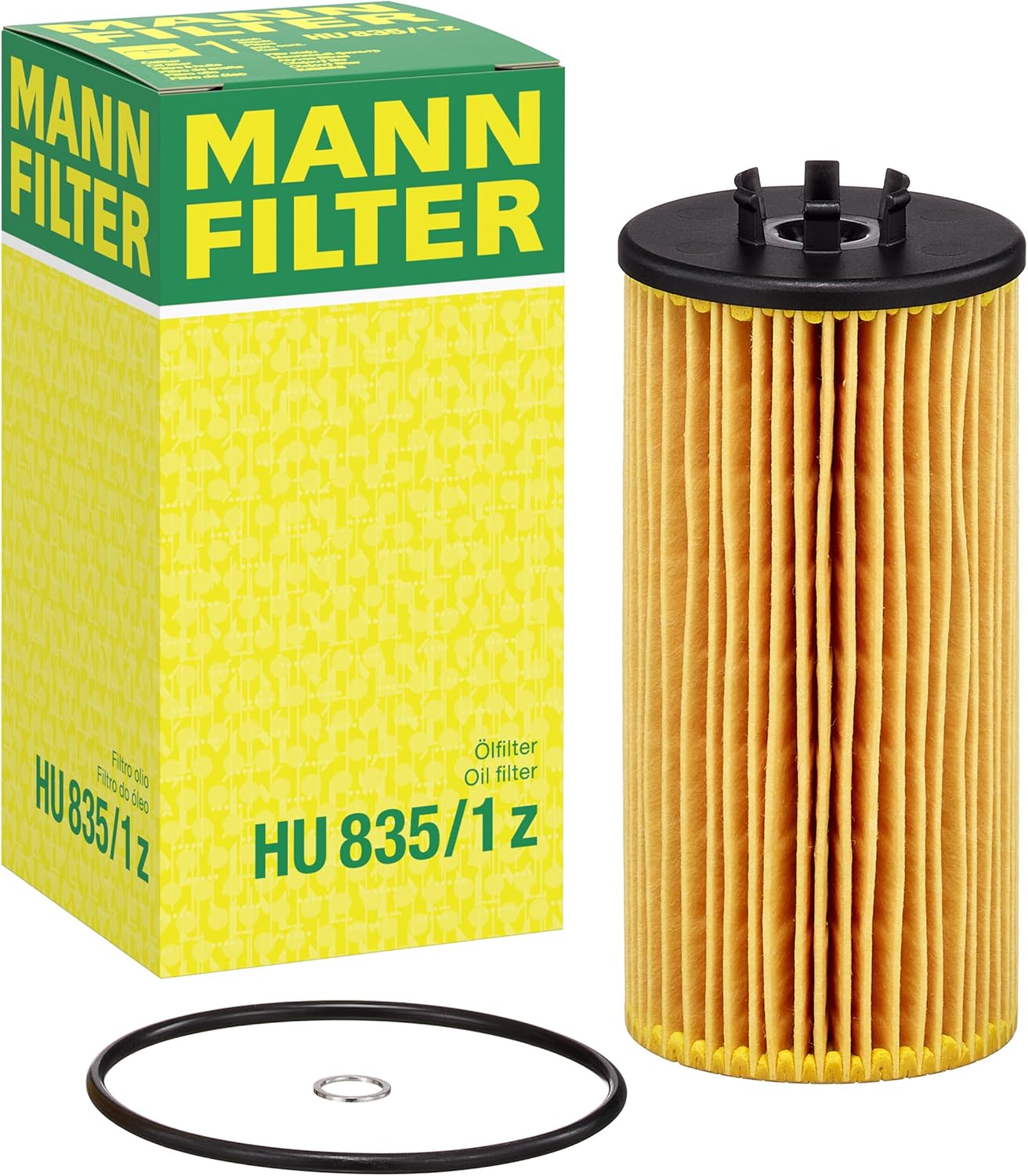 Mann Filter HU 835/1 z Cartridge Oil Filter Replacement with Oil Drain Plug Gasket Compatible With Audi A6 Quattro (2005-2006), A8 Quattro (2004-2006), S4 (2004-2008), Volkswagen Phaeton (2004-2006)