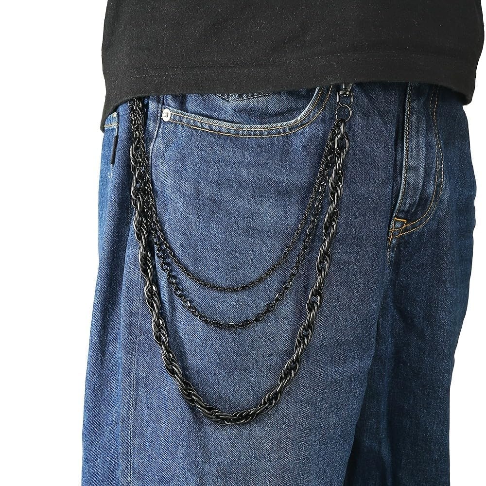 Rock Punk - Cadena de cintura para pantalones, llavero multifuncional, uso diario, accesorios de hip hop, para hombres y mujeres, estilo callejero, accesorios de moda, regalos de joyería — view 3