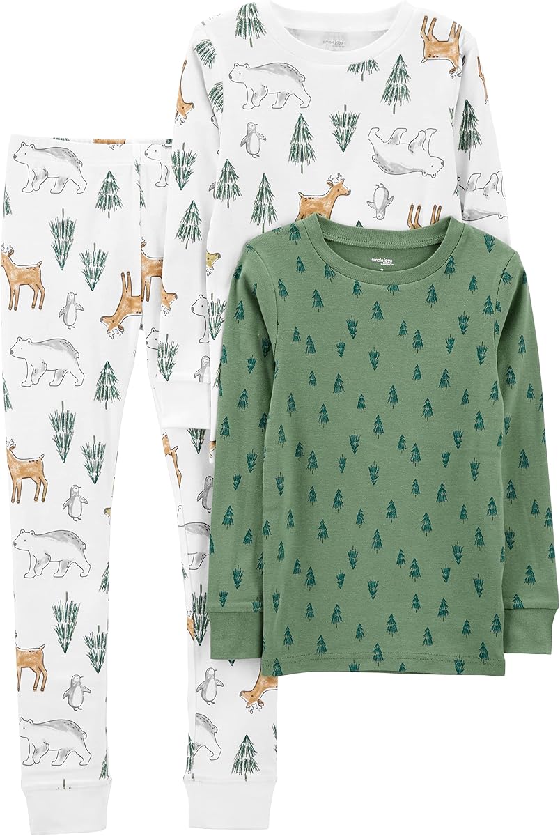 Baby 3-Piece Snug-fit Cotton Holiday Pajama Set