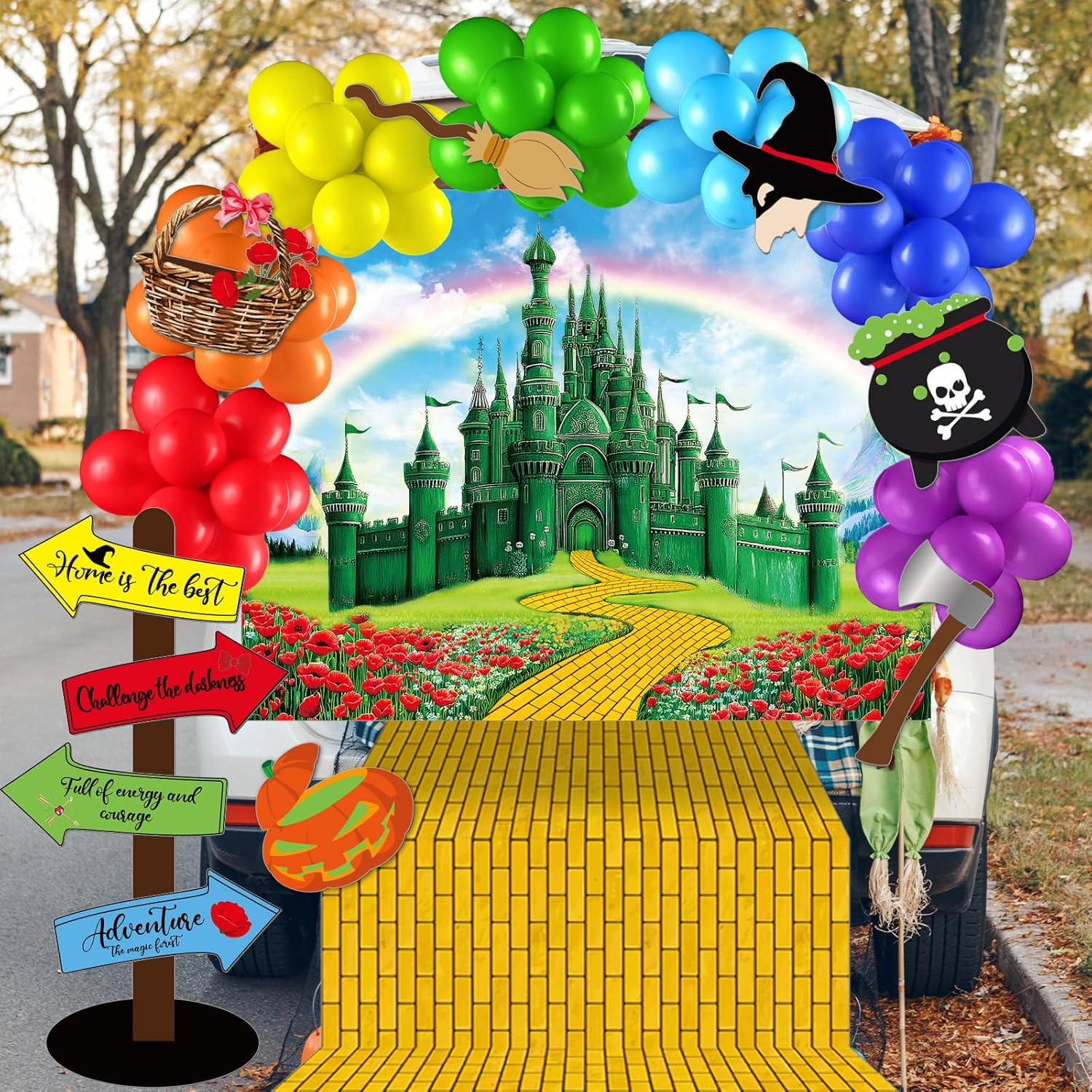 Soulchen Halloween Wizard Trunk or Treat Car Decorations Kit for SUV Outdoor Indoor Decor, Outdoor House Archway Garage Lawn Balloons, Home, Window Garage Decorations