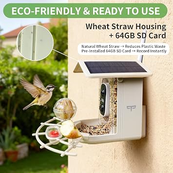 Origem 1.7L Bird Feeder Camera 2K, Solar Smart Bird Feeder with AI Identify