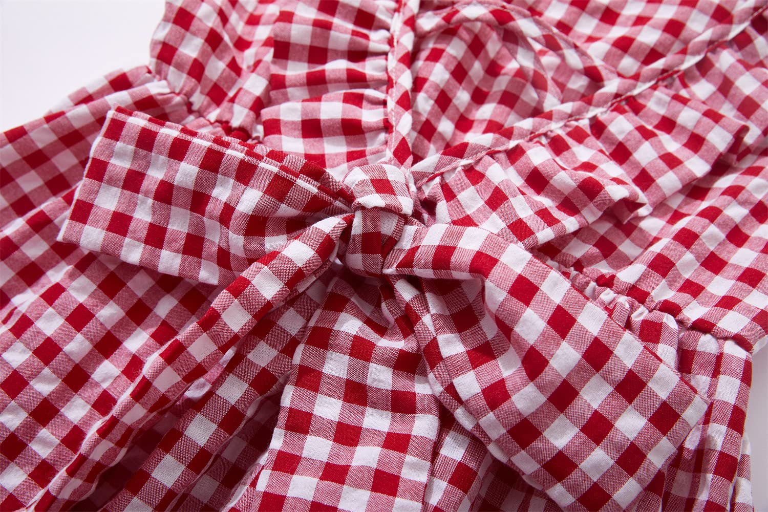 Robe décontractée en coton et lin pour petite fille - Manches flottantes - Double volants
