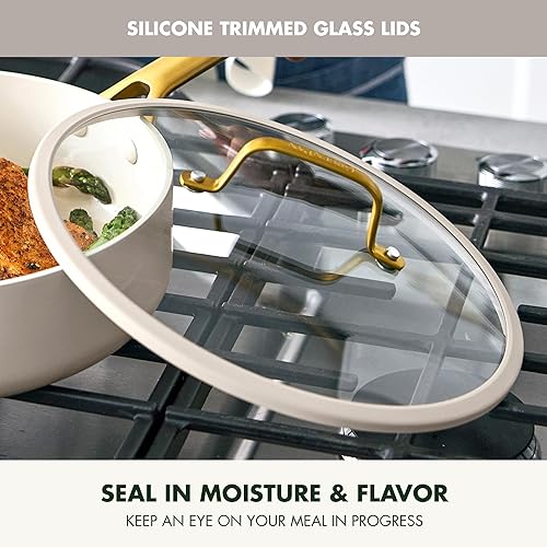 Miniatura 5 de GreenPan Juego de utensilios de cocina antiadherentes Reserve Pro de 10 piezas, cerámica certificada NSF, juego de ollas y sartenes anodizadas duras