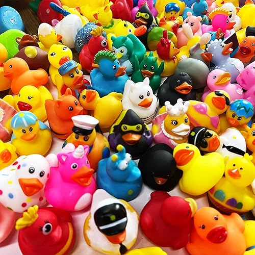 Miniatura 2 de Paquete de 50 patos de goma a granel, surtido de patos para Jeep Ducking Floater Duck Juguetes de Baño Recuerdos de Fiesta