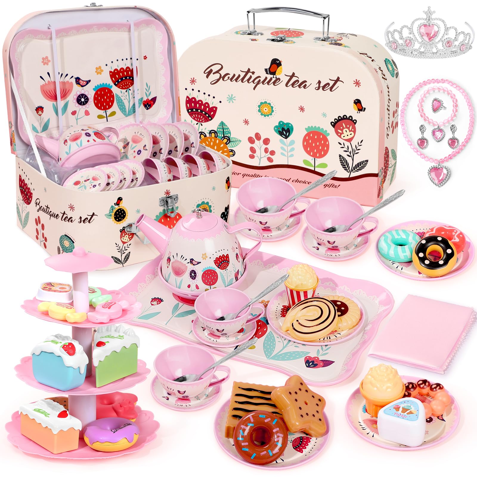 Amazon.com: Tea Party Set for Little Girls, 49PCS Princess Tea