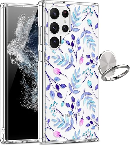 GiiKa Funda para Galaxy S22 Ultra, transparente para niñas y mujeres, resistente, a prueba de golpes, funda rígida para Samsung Galaxy S22 Ultra,