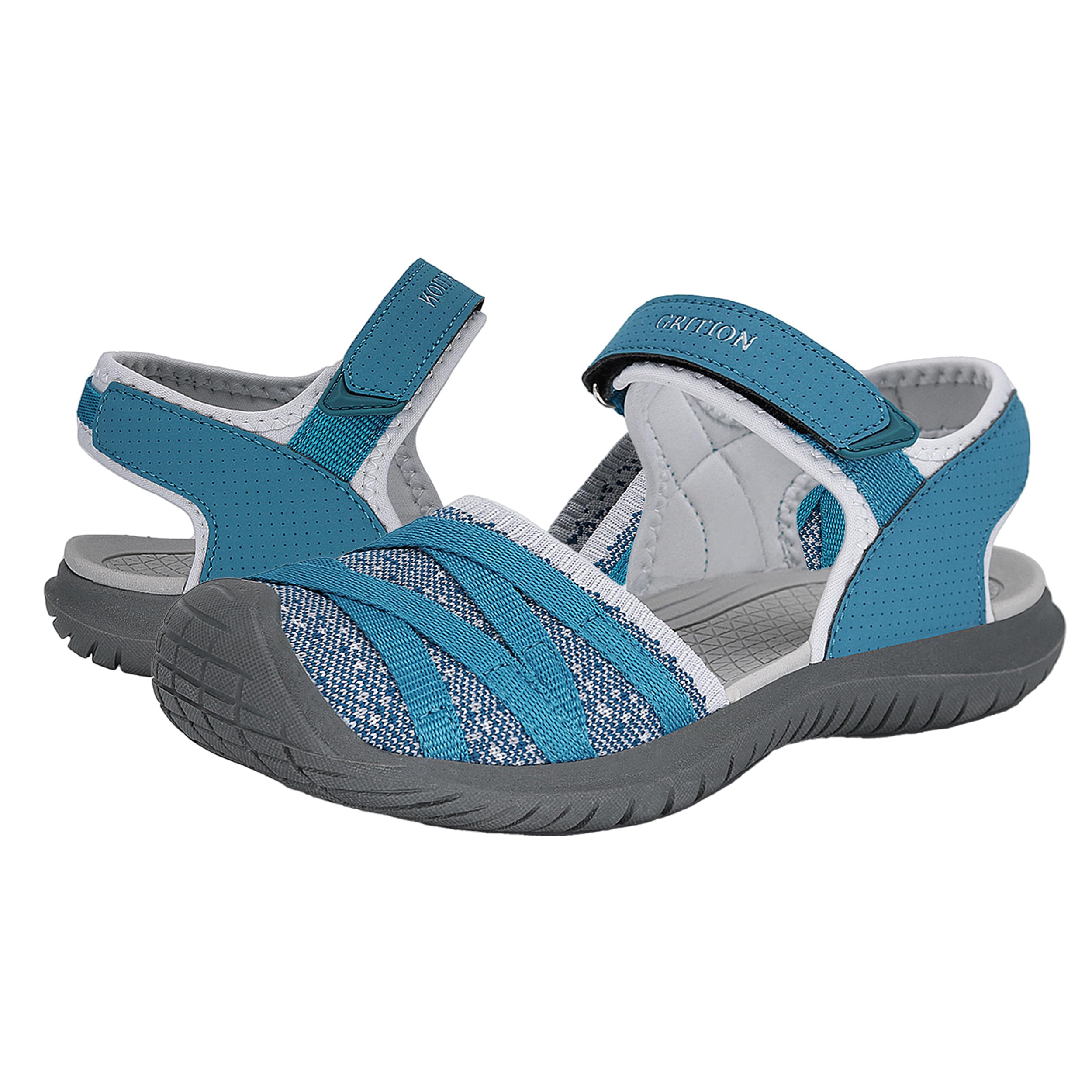 GRITION Hiking Sandals Women Closed Toe, Waterproof Lightweight Adjustable Hiking Athletic Sandals, Breathable For Beach Summer Adventure Comfortable Outdoor Sport