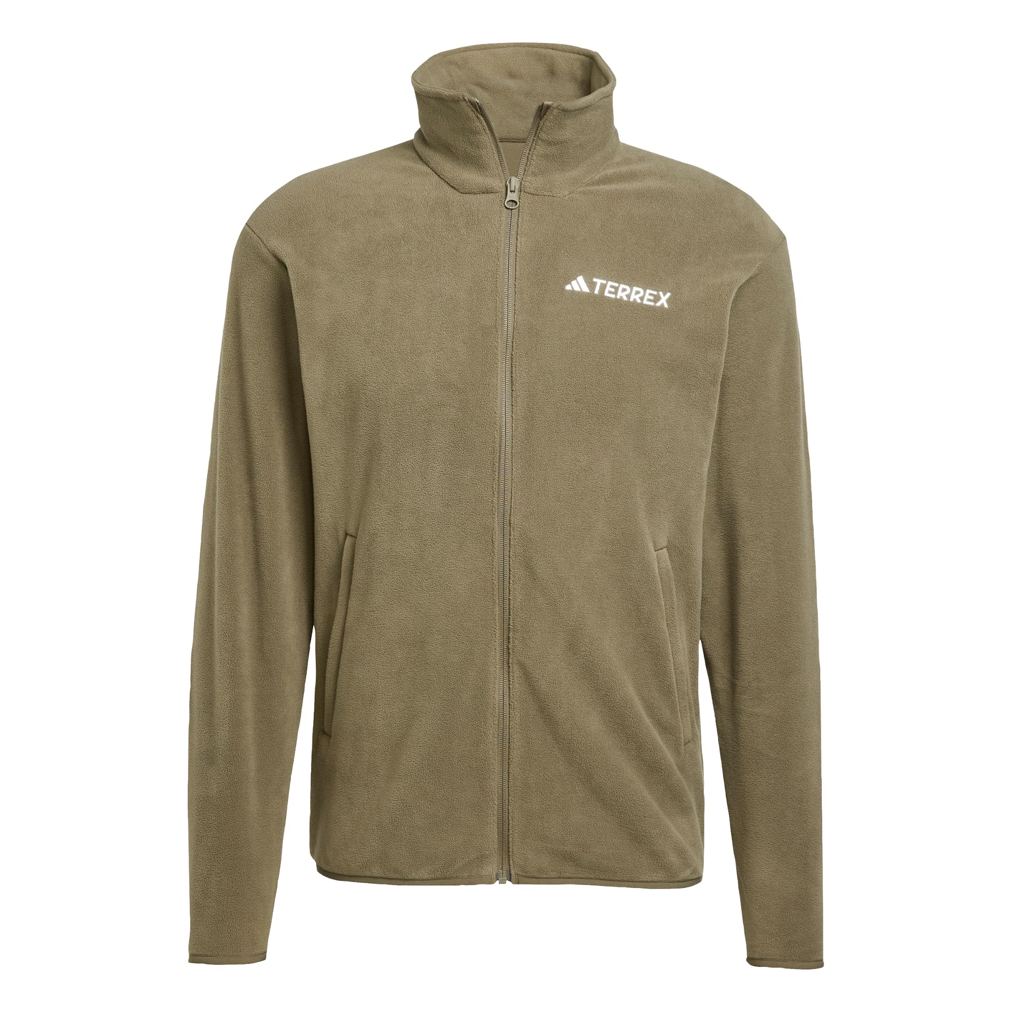 adidas Men's Terrex Multi Essentials Full Zip Fleece Jacket, olive strata, XXL