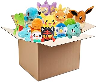Pokemon 8" Plush Mystery Blind Box 5-Pack - Get Five Officially Licensed 8 Inch Pokemon - Authentic Collectible Soft Stuffed Animal Toy Figures - Gift for Kids, Boys, Girls - 2+