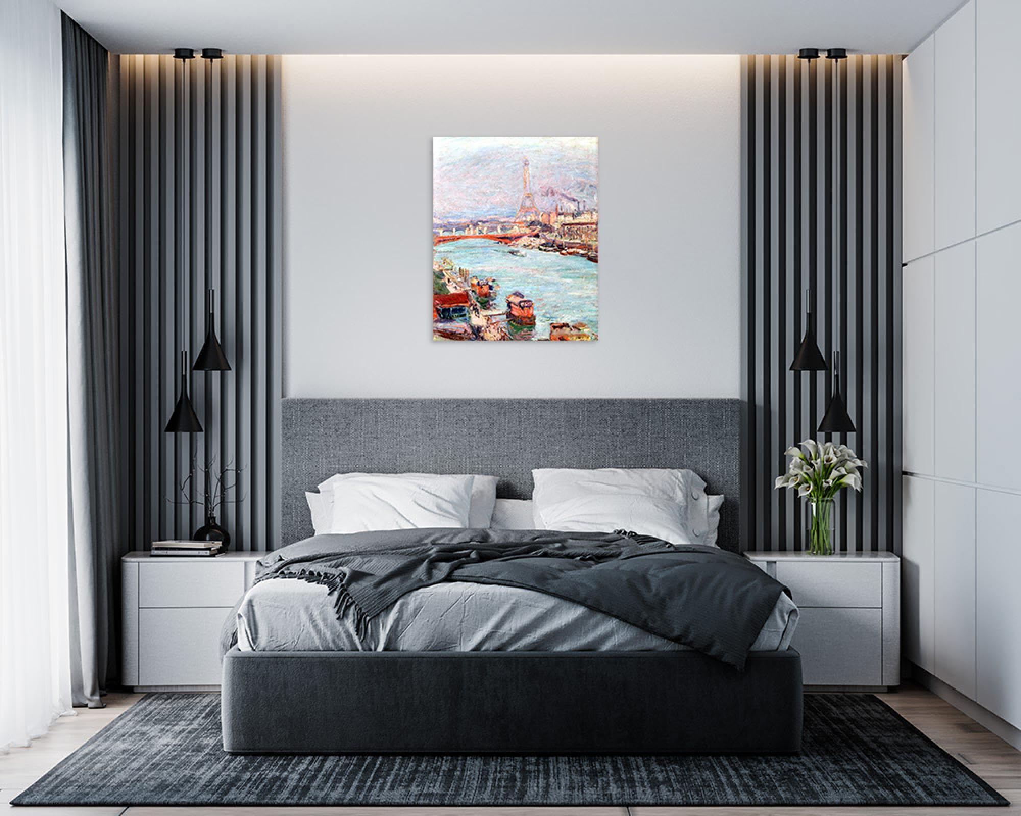 LXURY Stampe su Tela con Cornice in Legno-Torre giorno-Famose Riproduzioni di Quadri su Tela-Pittura Artistica Immagini Decorazione Casa Ufficio 70x90cm28x35inches Incorniciato