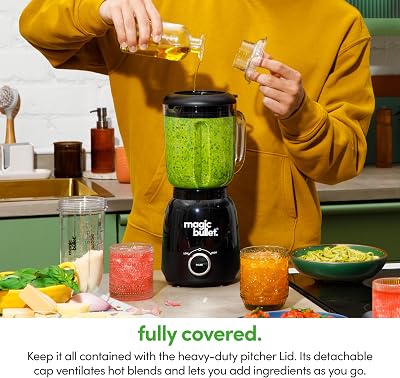 magic bullet Combo Blender, 48oz Pitcher, Blending Cup, Simple Speed Dial MBF50200AK
